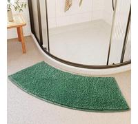 Tappetino da doccia in microfibra antiscivolo, morbido ed elegante, semicircolare, per la sicurezza del bagno, lavabile in lavatrice, ideale per docce eleganti e decorazioni per la casa