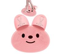 Tappetino da doccia in silicone, 2,5 cm, a forma di coniglietto | massaggiatore, massaggiatore, con ventose antiscivolo per rilassare il corpo e le braccia