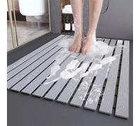 Tappetino da doccia pieghevole antiscivolo per anziani, morbido e tagliabile, tappetino da bagno per vasca da bagno e doccia, grigio, 61 x 180 cm, essenziale per la sicurezza del bagno