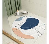 Tappetino da doccia rotondo da 50 cm in luffa, tappetino da bagno per bagno interno doccia, antiscivolo e antimuffa, in PVC con scarico, asciugatura rapida