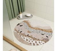 Tappetino da doccia rotondo da 70 cm, in luffa, per bagno interno doccia, antiscivolo, anti-muffa, in PVC, con scarico, asciugatura rapida