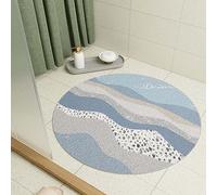 Tappetino da doccia rotondo da 70 cm, in luffa, per bagno interno doccia, antiscivolo, anti-muffa, in PVC, con scarico, asciugatura rapida