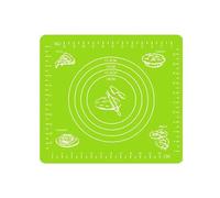 Tappetino da forno antiaderente in silicone riutilizzabile for stendere la pasta con misure, tovaglietta tavolo Per Pizza Pasticcino(Green,29x26cm)