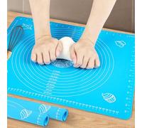 Tappetino da Forno in Silicone,Tappetino da Pasticceria Antiscivolo,Spianatoia per impastare, Riutilizzabile, Antiaderente,Tampone per Impastare,Stuoia per Fondente,Pizza(Blue, 45×65)