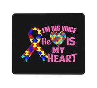 Tappetino Da Gaming, I Am His Voice He Is My Heart Autism Tappetino Per Mouse Pratica Tappetini Mouse Antipolvere Tappetino Per Il Mouse Da Gioco Per Computer Gaming 25X30Cm