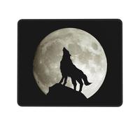 Tappetino da Gaming, Lone Wolf Moon Mouse Pad Confortevole Tampone per Mouse Antisfilacciamento Tappetini Mouse per Laptop Ufficio 25X30Cm