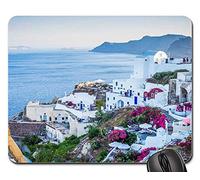 Tappetino da Gaming, Oia Santorini Greece Sunset Island Sea Tourism Tappetini per Il Mouse da Gioco Ergonomico Tappetino per Mouse Personalizzato Gaming Tappetino Mouse per Ufficio 25X30Cm