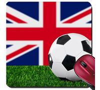 Tappetino da Gaming, The British Flag And Soccer Ball On The Green Grass Gaming Tappetino Mouse Ergonomico Tappetini per Il Mouse da Gioco Base in Gomma Mousepad per Casa Pc 25X30Cm