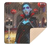 Tappetino da ginnastica e attività per bambini in stile gotico con vampiro e spesso, per interni ed esterni, monopezzo, per bambini, 127 x 127 cm