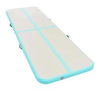 Tappetino da ginnastica gonfiabile, antiscivolo, sportivo, 300 x 100 x 10 cm, in PVC verde, per casa/allenamento/tumbling/yoga, outdoor, fitness