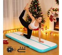 Tappetino da ginnastica gonfiabile (con pompa) adatto per l'allenamento di ginnastica a casa, esercizi acquatici, tappetino yoga gonfiabile