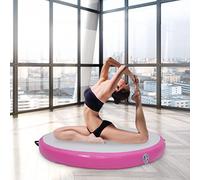 Tappetino da ginnastica gonfiabile, portatile, con pompa ad aria, per yoga, a casa, 100 x 100 x 100 x 10 cm