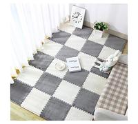 Tappetino da gioco ad incastro, confezione 10 quadrotti multicolori, 30,5 x, cm,Tappetini in schiuma(White+gray)