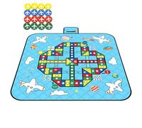 Tappetino da gioco all'aperto - Coperta da picnic pieghevole facile con figure di scacchi, soffitto portatile impermeabile per adulti e adulti, grande tappetino da pavimento per camp da spiaggia cam