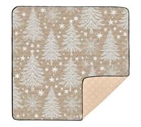 Tappetino da gioco antiscivolo per bambini con albero di Natale, stella e fiocco di neve, per interni ed esterni, leggero, per bambini, 127 x 127 cm