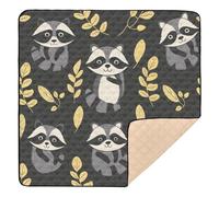 Tappetino da gioco antiscivolo per bambini con foglie di procioni, grande, antiscivolo, non tossico, pieghevole, da viaggio, 127 x 127 cm