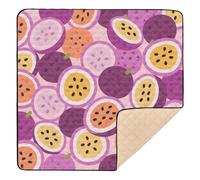 Tappetino da gioco antiscivolo per bambini, motivo frutto della passione, per interni ed esterni, confortevole, per attività sportive, per bambini, 127 x 127 cm, colore: viola