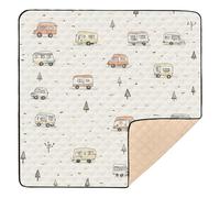 Tappetino da gioco antiscivolo per bambini, per camper, roulotte, auto, beige, grande, per pavimento, comodo, per bambini, 127 x 127 cm