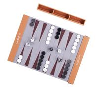 Tappetino da gioco backgammon portatile arrotolabile in pelle PU con set scacchi per viaggi all ' aperto e campeggio Tavola da backgammon pieghevole con guida alle regole