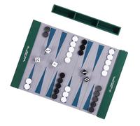 Tappetino da gioco backgammon portatile arrotolabile in pelle PU con set scacchi per viaggi all ' aperto e campeggio Tavola da backgammon pieghevole con guida alle regole