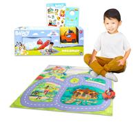 Tappetino da gioco bluey con auto set per bambini - pacchetto con playmat bluey con veicolo cinghiera bluey appendiabiti | Set da gioco di attivit b