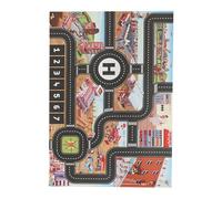 Tappetino da gioco Cars - Tappeto interattivo per bambini, motivo: mappa stradale della città, tappeto interattivo per bambini, tappetino da gioco resistente, 83 x 55 cm, per sala giochi, camera da