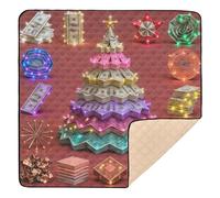 Tappetino da gioco colorato con albero dei soldi e decorazione in morbida schiuma per pavimento lavabile pancia tempo tappetino per attività per bambini piccoli, 127 x 127 cm