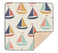 Tappetino da gioco colorato con barche a vela morbido e spesso per la cura del bambino, leggero, pieghevole, imbottito, per bambini, 127 x 127 cm tapete Piano para Bebes