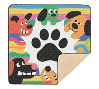 Tappetino da gioco colorato con cani dei cartoni animati, grande, robusto, per interni ed esterni, lavabile, pieghevole, per la pancia e gattonare, per bambini, 127 x 127 cm alfombrillas para Bebes
