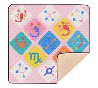 Tappetino da gioco colorato con costellazione vettoriale per bambini, pieghevole, per attività e palestra, resistente all'acqua, pieghevole, per la pancia del bambino, 127 x 127 cm