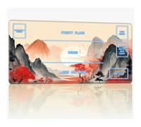 Tappetino da gioco con Magic Zone per MTG Trading Card Game, 24 x 14 pollici Cucito TCG Card Play Mat Comandante Tappetino da gioco da tavolo Superficie in gomma liscia Battle Game Desk Mat, Pintura