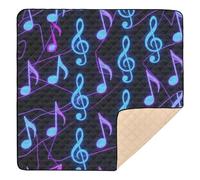 Tappetino da gioco con note musicali al neon in morbida schiuma per il pavimento, comodo tappetino per attività sulla pancia, per bambini, 127 x 127 cm