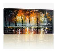Tappetino da gioco con zone per MTG Magic The Gathering, 61 x 35,6 cm con cuciture TCG Trading Card Play Mat Commander Board Game Mats Superficie in gomma liscia Battle Game Desk Mat, Autumn Oil