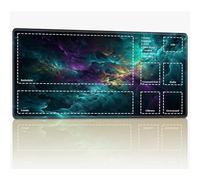 Tappetino da gioco con zone per MTG Magic The Gathering, 61 x 35,6 cm con cuciture TCG Trading Card Play Mat Commander Board Game Mats Superficie in gomma liscia Battle Game Desk Mat, Galaxy Clouds