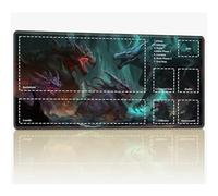 Tappetino da gioco con zone per MTG Magic The Gathering, 61 x 35,6 cm con cuciture TCG Trading Card Play Mat Commander Board Game Mats Superficie in gomma liscia Battle Game Desk Mat, Fierce Dragon