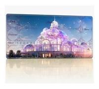 Tappetino da gioco con zone per MTG Magic The Gathering, 61 x 35,6 cm con cuciture TCG Trading Card Play Mat Commander Board Game Mats Superficie in gomma liscia Battle Game Desk Mat, Purple Castle