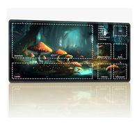 Tappetino da gioco con zone per MTG Magic The Gathering, 61 x 35,6 cm con cuciture TCG Trading Card Play Mat Commander Board Game Mats Superficie in gomma liscia Battle Game Desk Mat, Enchanted Forest