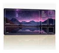 Tappetino da gioco con zone per MTG Magic The Gathering, 61 x 35,6 cm con cuciture TCG Trading Card Play Mat Commander Board Game Mats Superficie in gomma liscia Battle Game Desk Mat, Nebula Night
