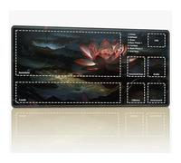 Tappetino da gioco con zone per MTG Magic The Gathering, 61 x 35,6 cm con cuciture TCG Trading Card Play Mat Commander Board Game Mats Superficie in gomma liscia Battle Game Desk Mat, Blooming Lotus