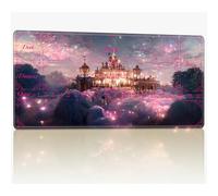 Tappetino da gioco con zone per MTG Magic The Gathering, 61 x 35,6 cm con cuciture TCG Trading Card Play Mat Commander Board Game Mats Superficie in gomma liscia Battle Game Desk Mat, Pink Glitter