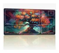 Tappetino da gioco con zone per MTG Magic The Gathering, 61 x 35,6 cm con cuciture TCG Trading Card Play Mat Commander Board Game Mats Superficie in gomma liscia Battle Game Desk Mat, Fantasy Tree