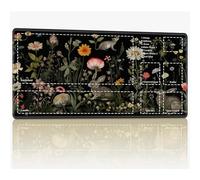 Tappetino da gioco con zone per MTG Magic The Gathering, 61 x 35,6 cm con cuciture TCG Trading Card Play Mat Commander Board Game Mats Superficie in gomma liscia Battle Game Desk Mat, Rabbit Flowers