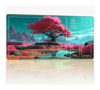 Tappetino da gioco con zone per MTG Magic The Gathering, 61 x 35,6 cm con cuciture TCG Trading Card Play Mat Commander Board Game Mats Superficie in gomma liscia Battle Game Desk Mat, Pink Cherry Tree