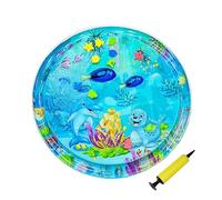 Tappetino da gioco d'acqua per gatti - Tappetino da gioco con effetto acqua per gatti | Giocattolo interattivo refrigerante versione più spessa con pompa ad aria per stucco