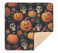 Tappetino da gioco grande e robusto e spesso per Halloween, con zucca, per bambini, comodo tappetino pieghevole per gattonare per neonati, 127 x 127 cm per juegos de