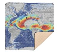Tappetino da gioco imbottito con mappa del mondo, per interni ed esterni, portatile, per bambini, 127 x 127 cm