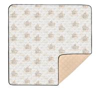 Tappetino da gioco imbottito per bambini con elefanti e stelle, colore pastello, grande, robusto, per interni ed esterni, portatile, imbottito, 127 x 127 cm