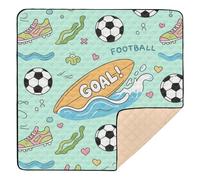 Tappetino da gioco imbottito per bambini, leggero, imbottito, per bambini, 127 x 127 cm, colore: verde e blu