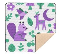 Tappetino da gioco imbottito per bambini, per interni ed esterni, impermeabile, per neonati e bambini, 127 x 127 cm, colore: viola e verde