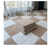 Tappetino Da Gioco In Schiuma Confezione Da 12 Pezzi Soffice E Soffice Protezione Per Pavimenti Quadrati Per Sala Giochi(Light brown+white,12 pcs)